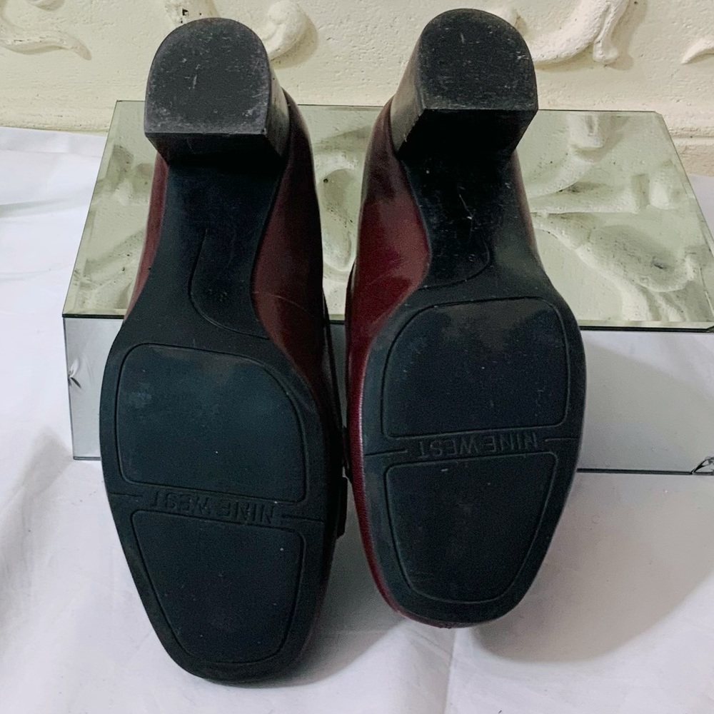 Nine West Burgundy Leather Croc Embossed Loafer NWOT - Picture 5 of 11